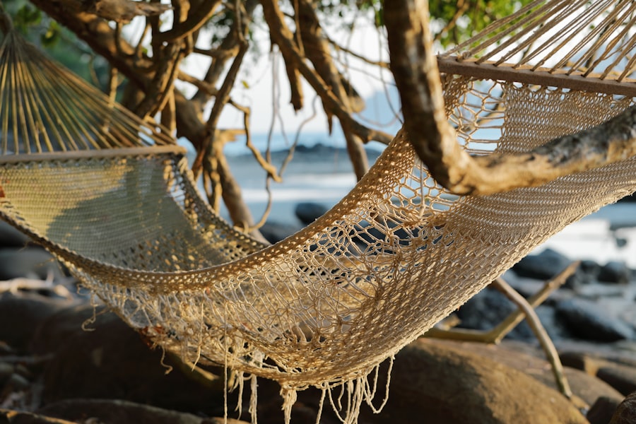 Relaxing in a hammock