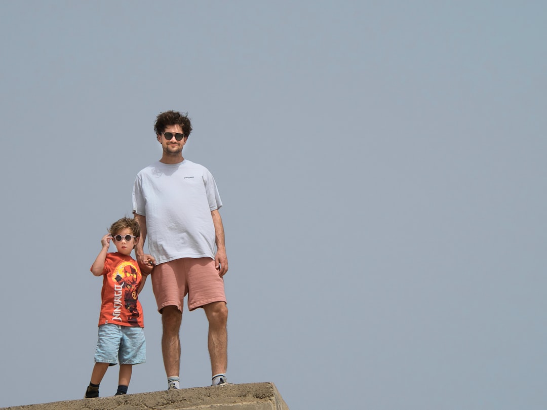 Photo Father child outdoors